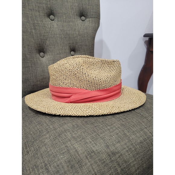 Vintage Kansas City Chiefs NFL Straw Fedora Hat On Field Reebok Team Apparel S/M - Picture 4 of 7